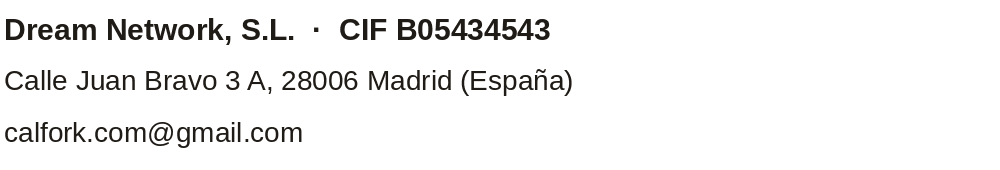 Responsable y correo de contacto